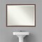 Beveled Wood Bathroom Wall Mirror, Distressed Rustic Brown Frame